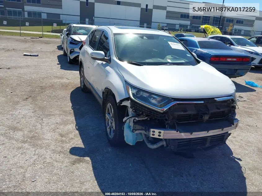HONDA CR-V 2019, VIN 5J6RW1H87KA017259