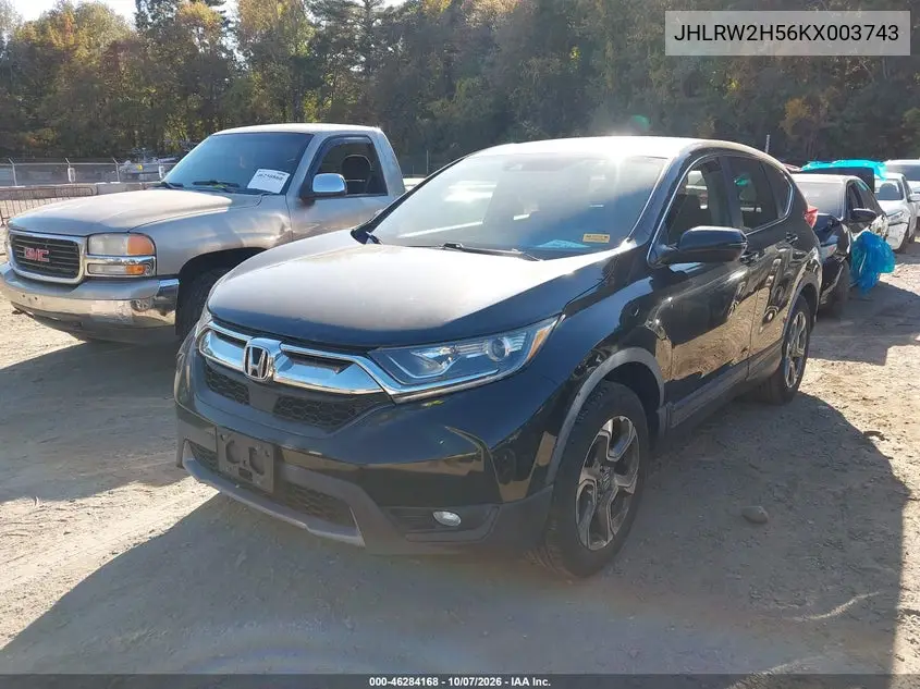 2019 HONDA CR-V VIN JHLRW2H56KX003743 — фото 2