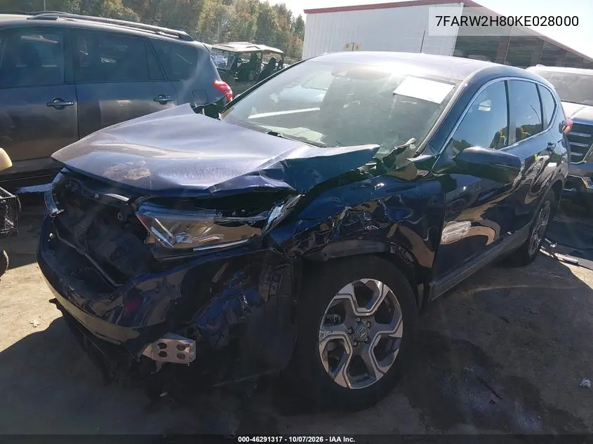 2019 HONDA CR-V VIN 7FARW2H80KE028000 — фото 2