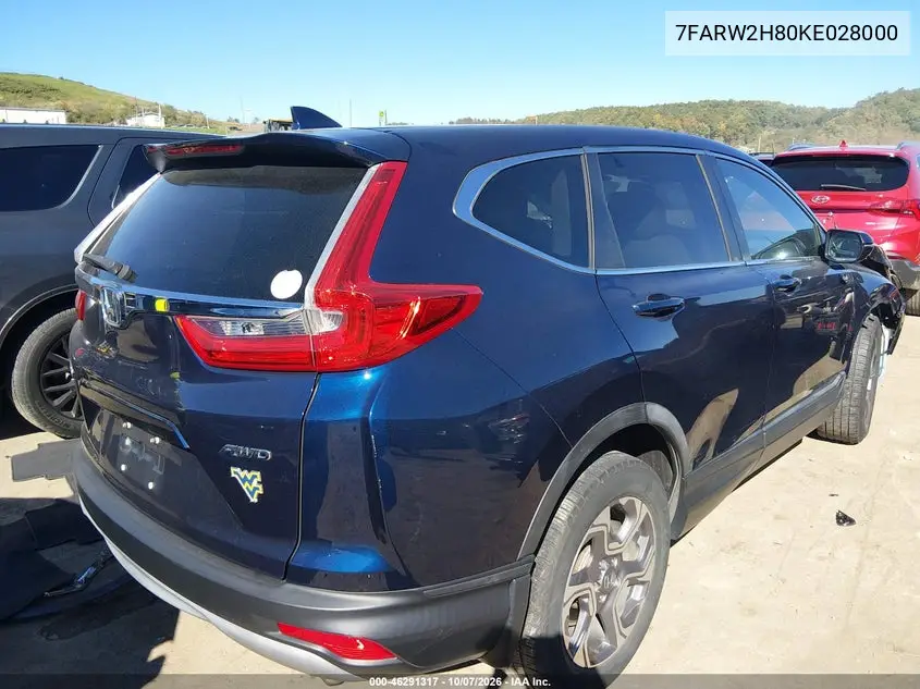 2019 HONDA CR-V VIN 7FARW2H80KE028000 — фото 4