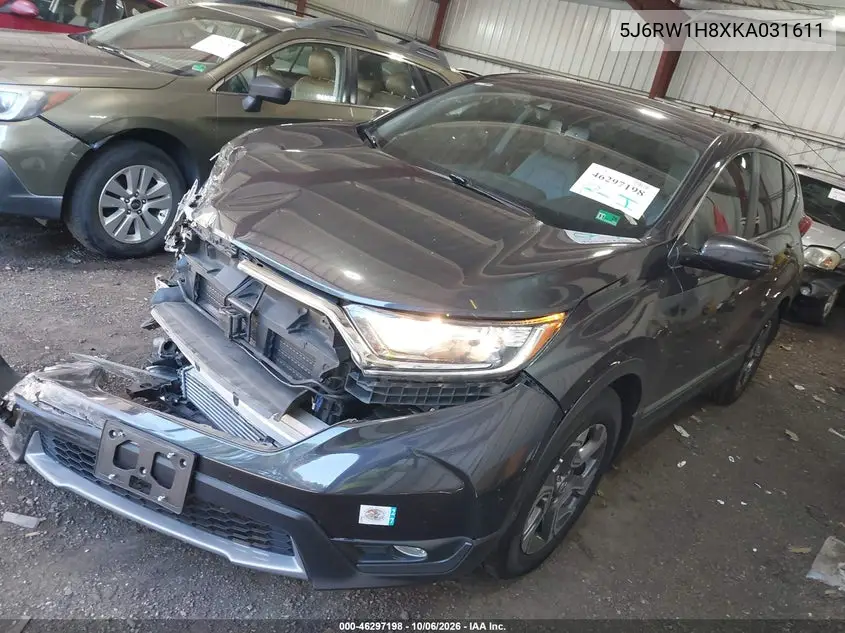 2019 HONDA CR-V VIN 5J6RW1H8XKA031611 — фото 2