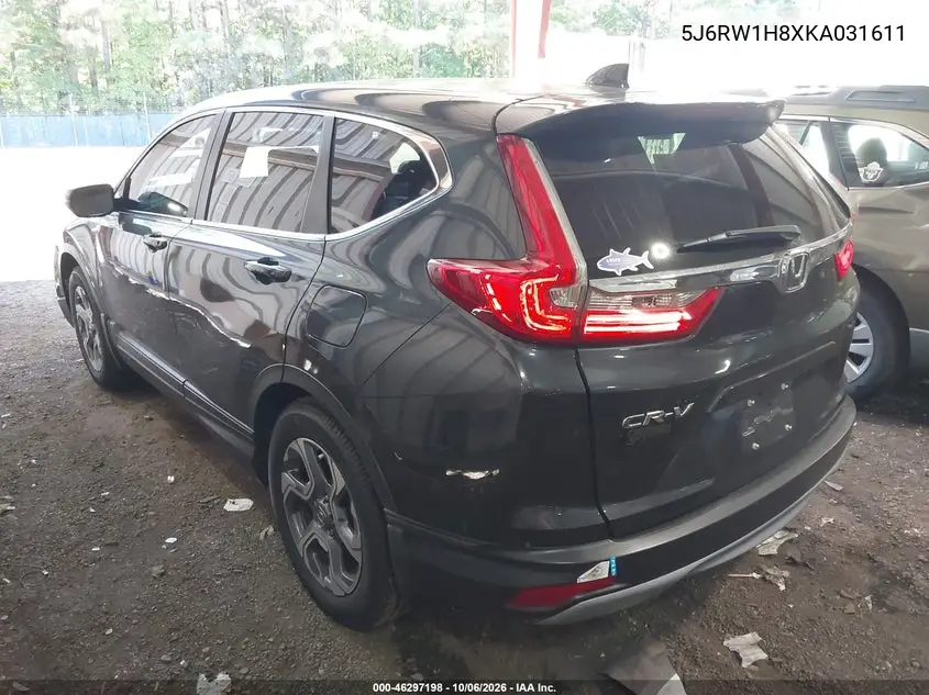 2019 HONDA CR-V VIN 5J6RW1H8XKA031611 — фото 3