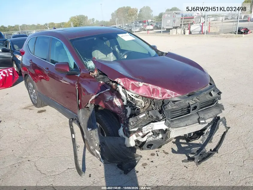 HONDA CR-V 2019, VIN 5J6RW2H51KL032498