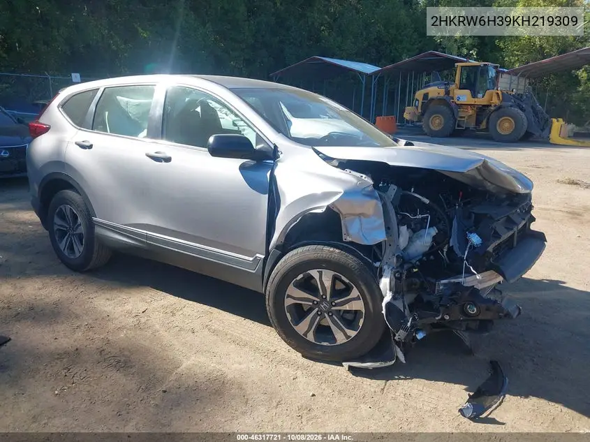 HONDA CR-V 2019, VIN 2HKRW6H39KH219309