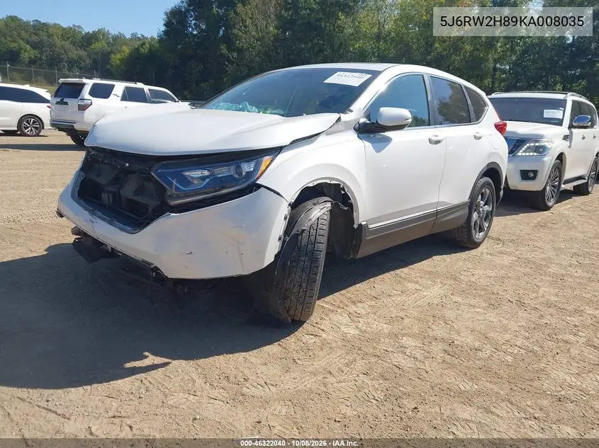2019 HONDA CR-V VIN 5J6RW2H89KA008035 — фото 2