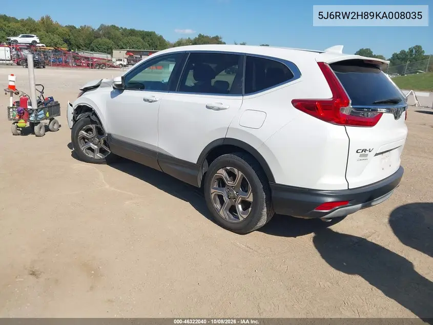 2019 HONDA CR-V VIN 5J6RW2H89KA008035 — фото 3
