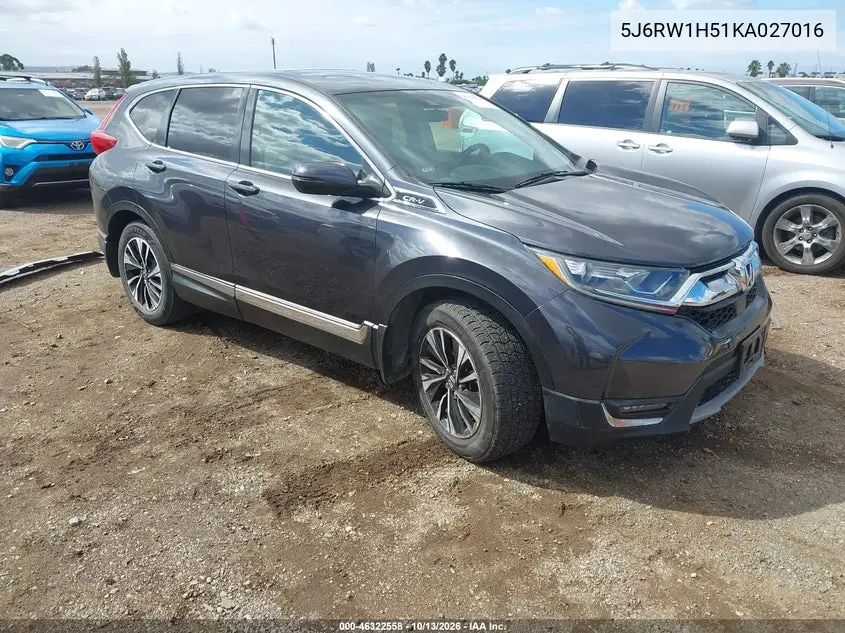 HONDA CR-V 2019, VIN 5J6RW1H51KA027016