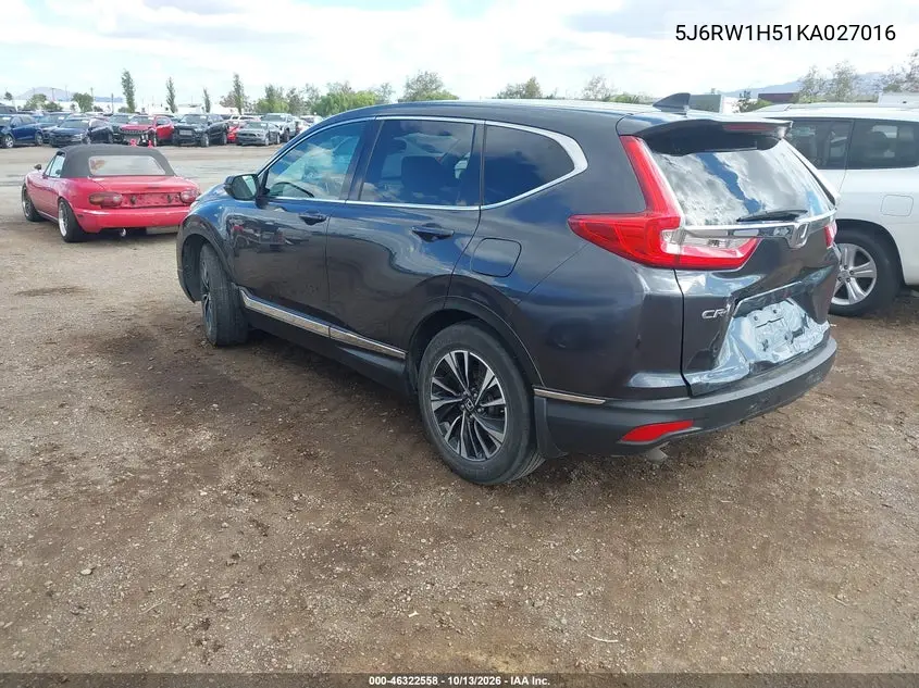 2019 HONDA CR-V VIN 5J6RW1H51KA027016 — фото 3