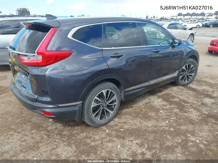 2019 HONDA CR-V VIN 5J6RW1H51KA027016 — фото 4