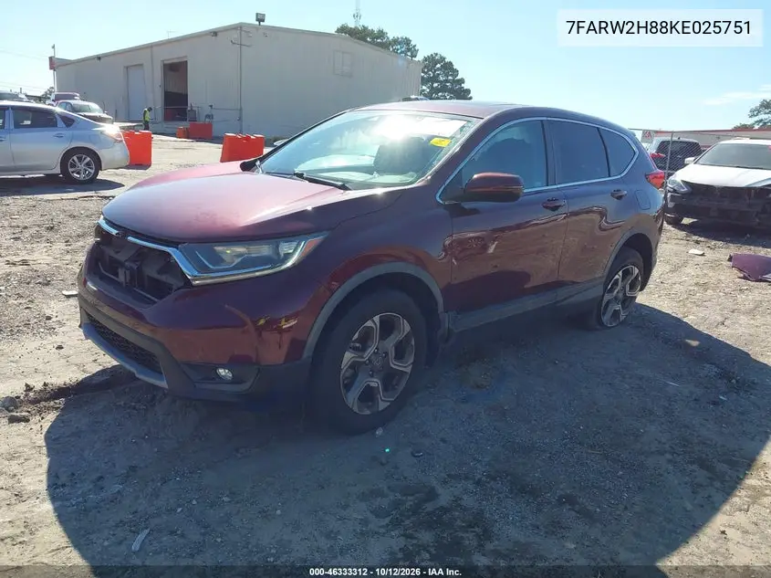 2019 HONDA CR-V VIN 7FARW2H88KE025751 — фото 2