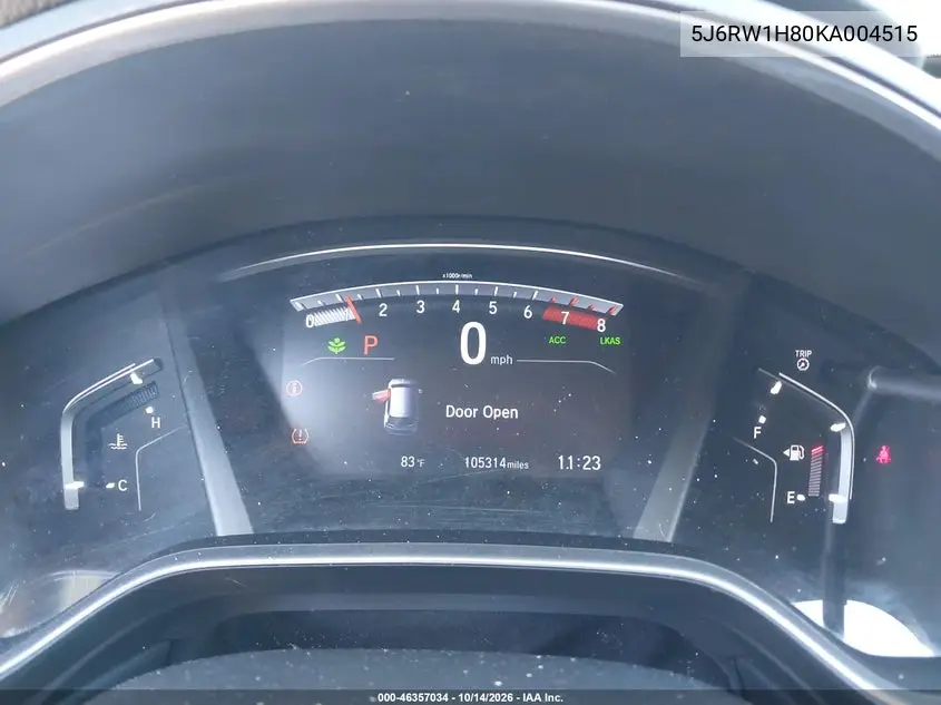 2019 HONDA CR-V VIN 5J6RW1H80KA004515 — фото 7