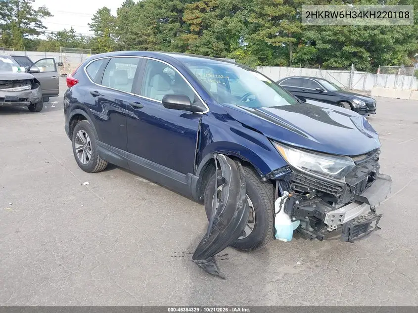 HONDA CR-V 2019, VIN 2HKRW6H34KH220108