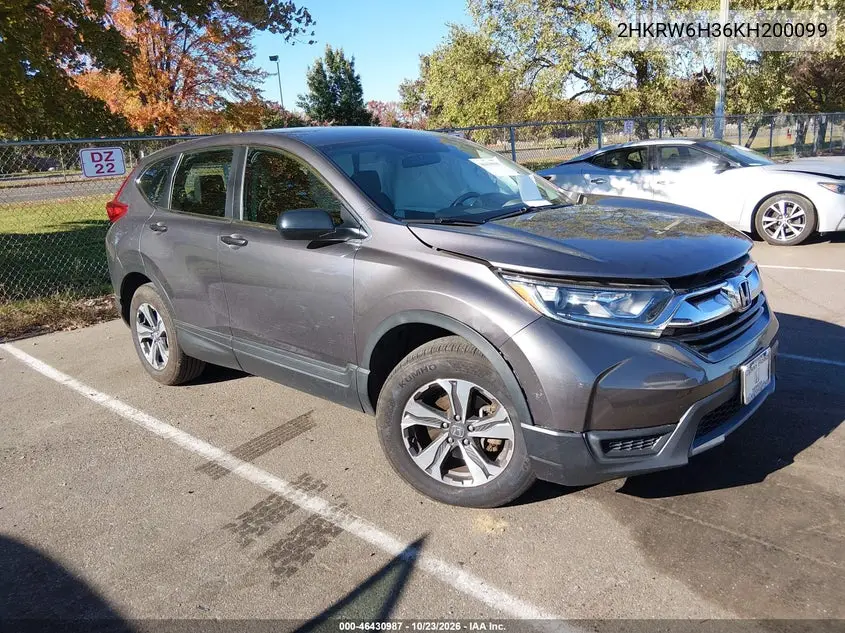 HONDA CR-V 2019, VIN 2HKRW6H36KH200099