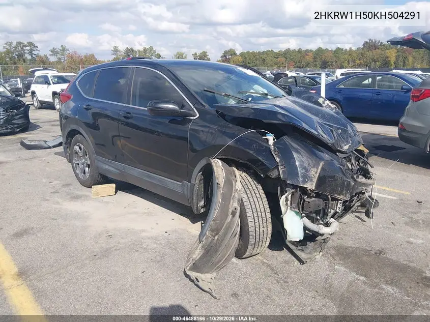 HONDA CR-V 2019, VIN 2HKRW1H50KH504291