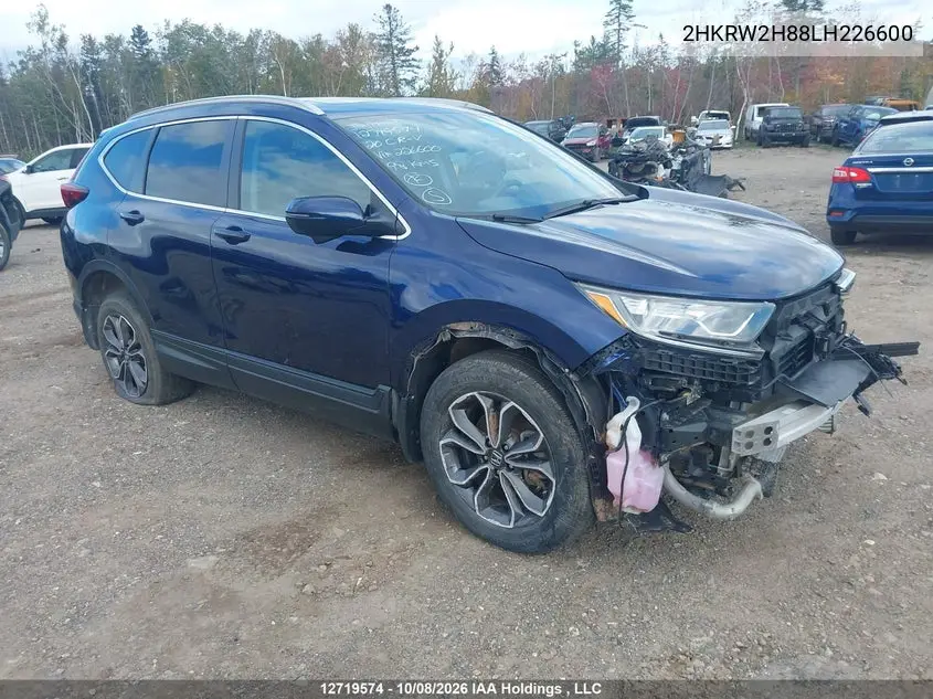 HONDA CR-V 2020, VIN 2HKRW2H88LH226600