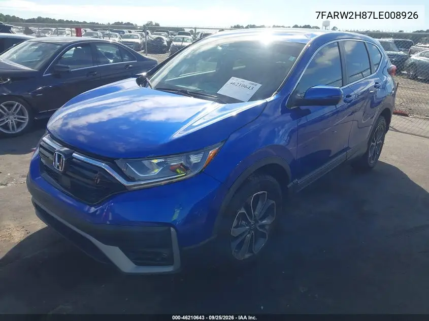 2020 HONDA CR-V VIN 7FARW2H87LE008926 — фото 2
