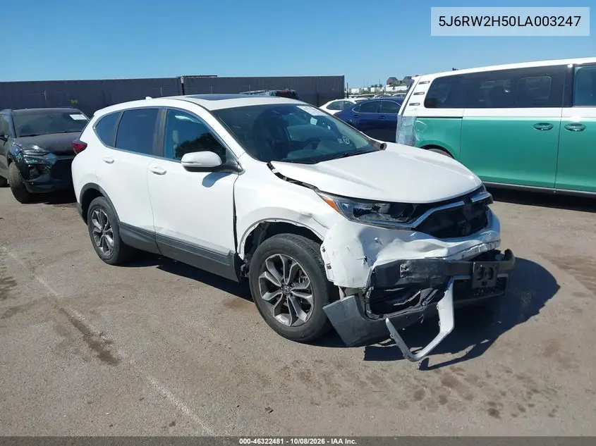 HONDA CR-V 2020, VIN 5J6RW2H50LA003247