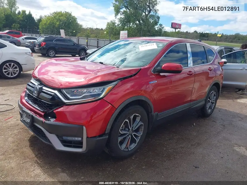 2020 HONDA CR-V VIN 7FART6H54LE012891 — фото 2