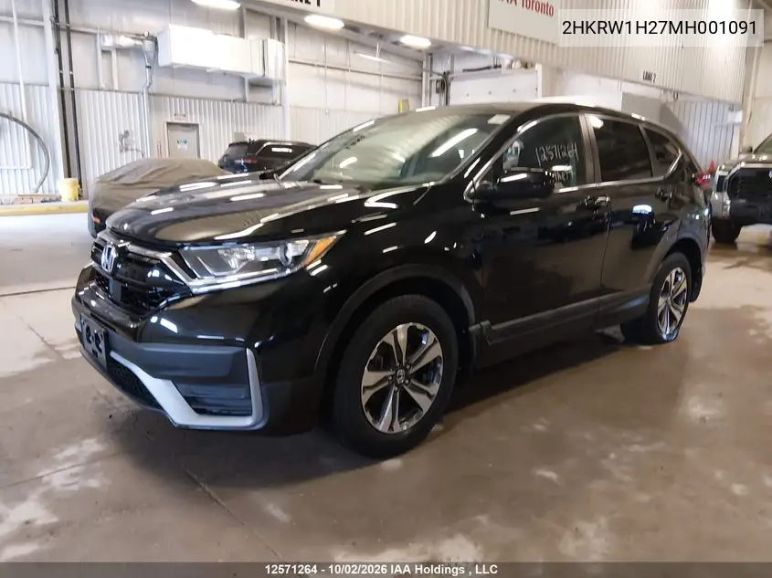 2021 HONDA CR-V VIN 2HKRW1H27MH001091 — фото 2