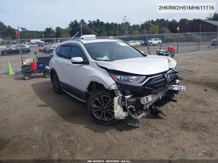 HONDA CR-V 2021, VIN 2HKRW2H51MH611116