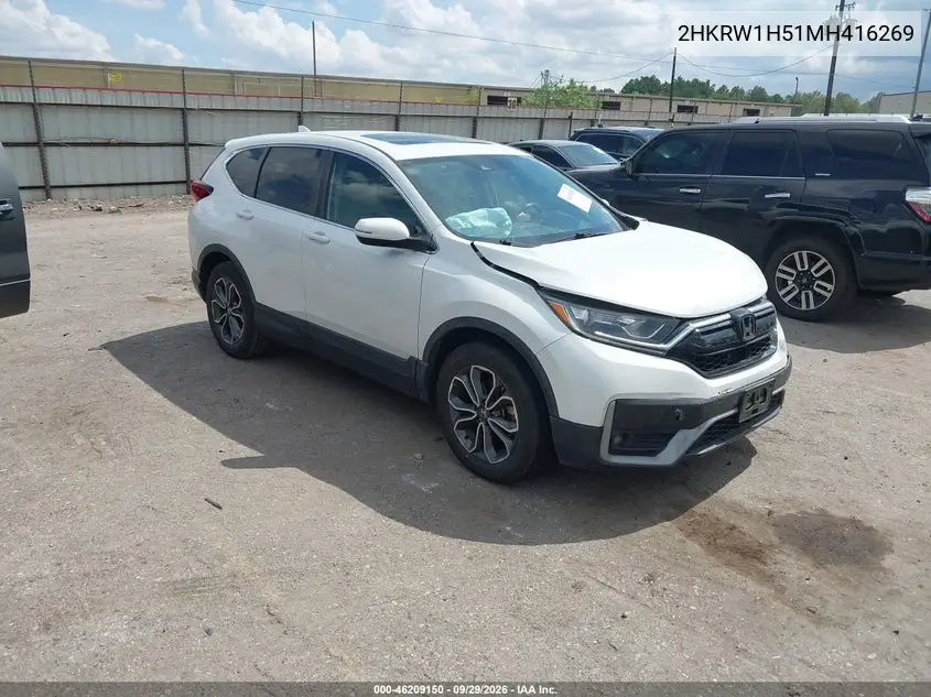 HONDA CR-V 2021, VIN 2HKRW1H51MH416269