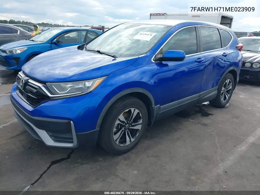 2021 HONDA CR-V VIN 7FARW1H71ME023909 — фото 2