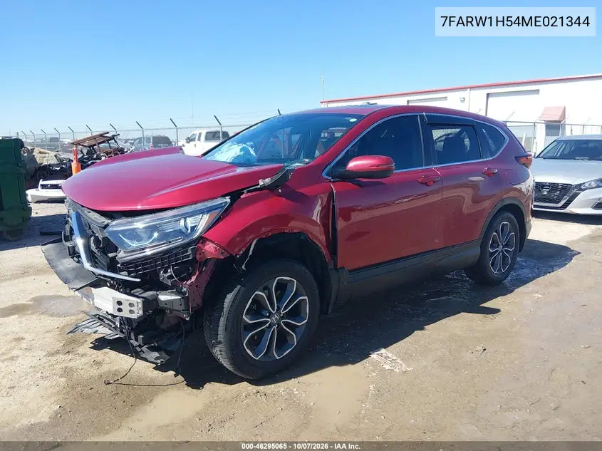 2021 HONDA CR-V VIN 7FARW1H54ME021344 — фото 2