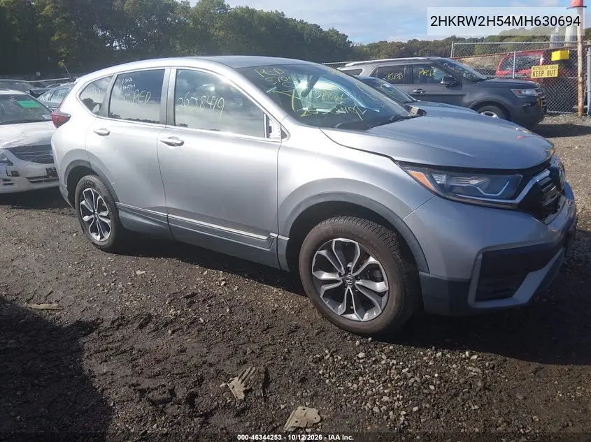 HONDA CR-V 2021, VIN 2HKRW2H54MH630694