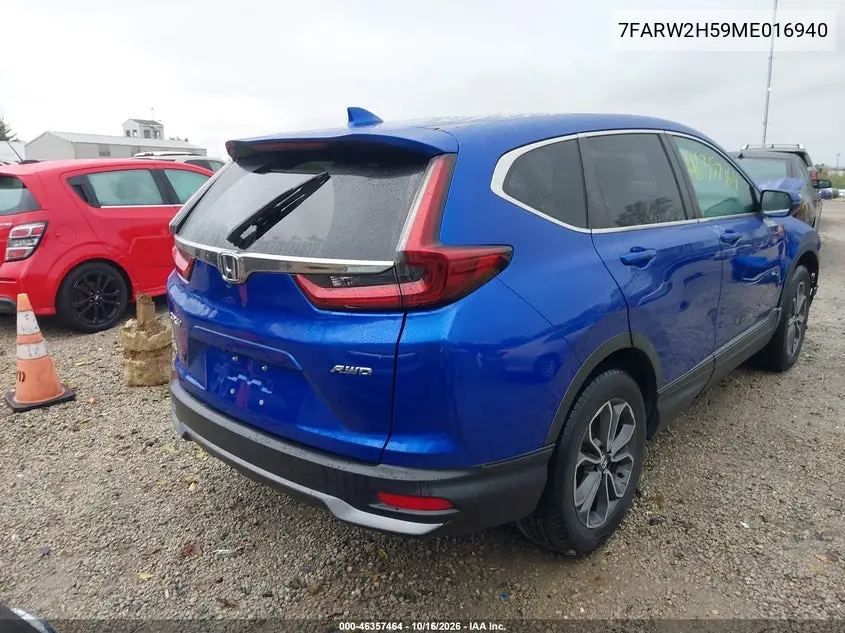2021 HONDA CR-V VIN 7FARW2H59ME016940 — фото 4