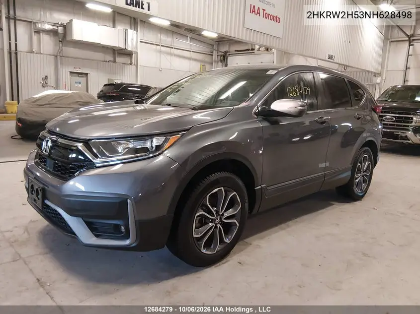 2022 HONDA CR-V VIN 2HKRW2H53NH628498 — фото 2