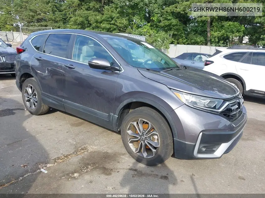 HONDA CR-V 2022, VIN 2HKRW2H86NH600219