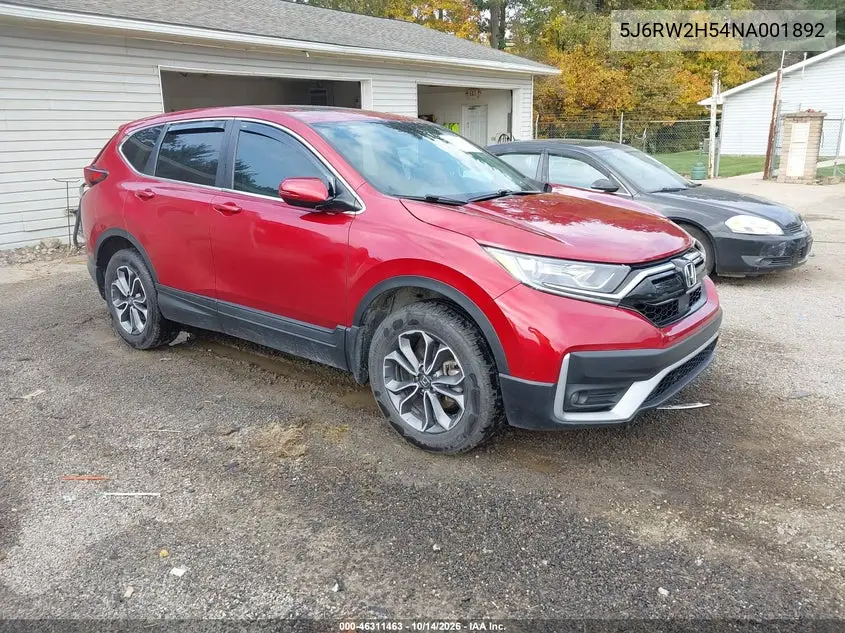 HONDA CR-V 2022, VIN 5J6RW2H54NA001892