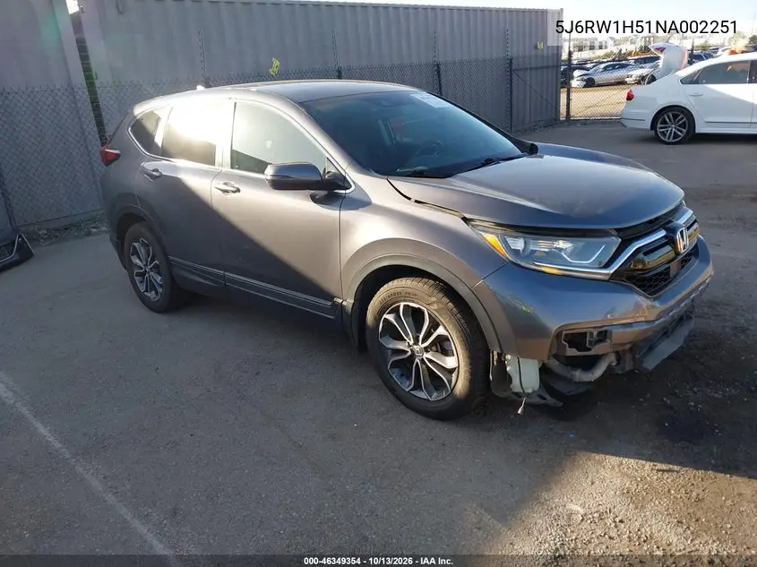 HONDA CR-V 2022, VIN 5J6RW1H51NA002251