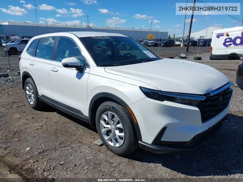 HONDA CR-V 2024, VIN 2HKRS3H28RH319722