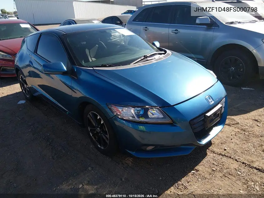 HONDA CR-Z 2015, VIN JHMZF1D48FS000798