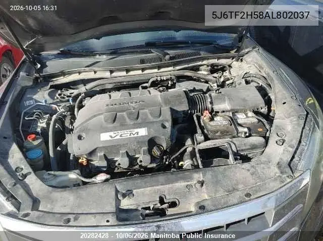 2010 HONDA CROSSTOUR VIN 5J6TF2H58AL802037 — фото 10