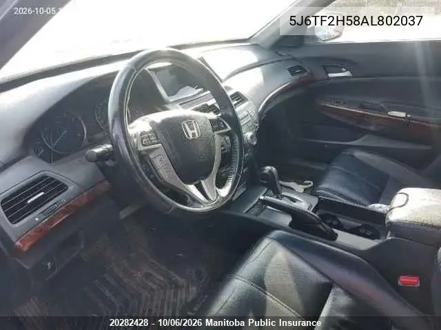2010 HONDA CROSSTOUR VIN 5J6TF2H58AL802037 — фото 5