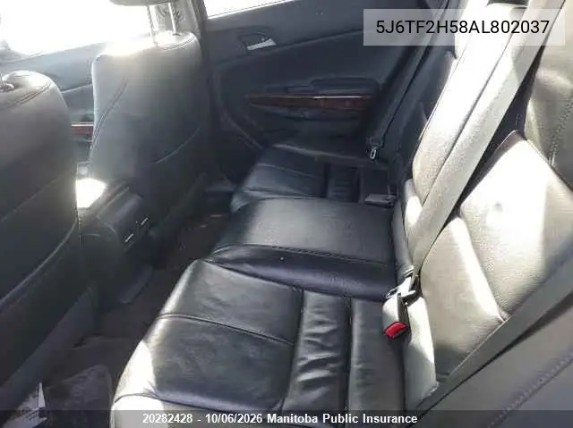 2010 HONDA CROSSTOUR VIN 5J6TF2H58AL802037 — фото 8