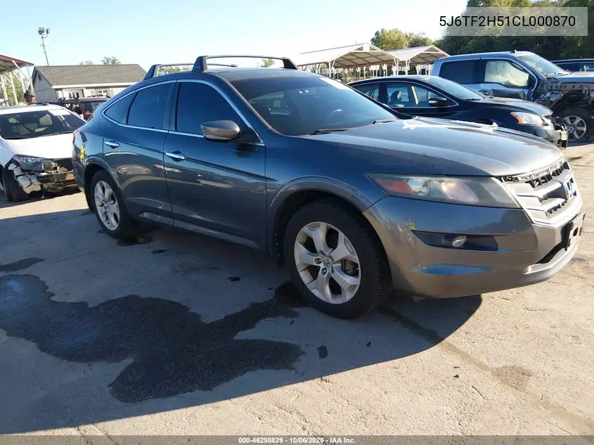 HONDA CROSSTOUR 2012, VIN 5J6TF2H51CL000870