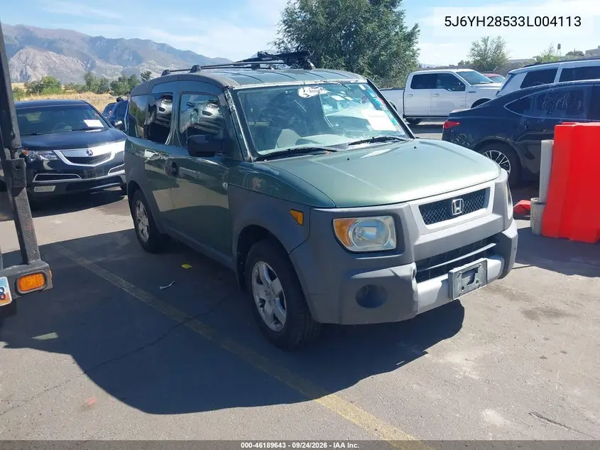 HONDA ELEMENT 2003, VIN 5J6YH28533L004113