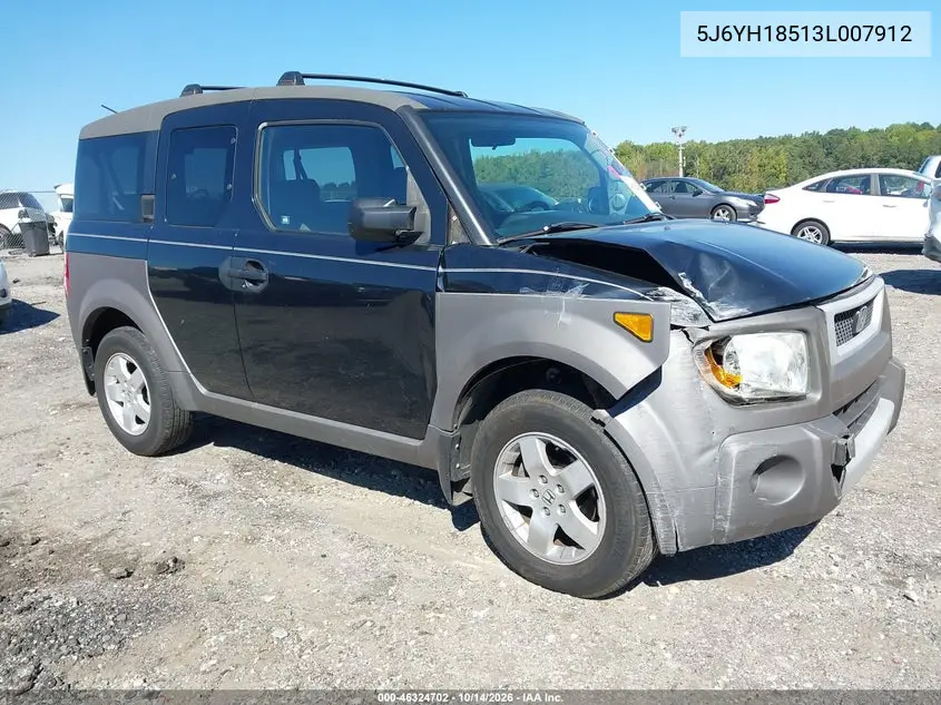 HONDA ELEMENT 2003, VIN 5J6YH18513L007912