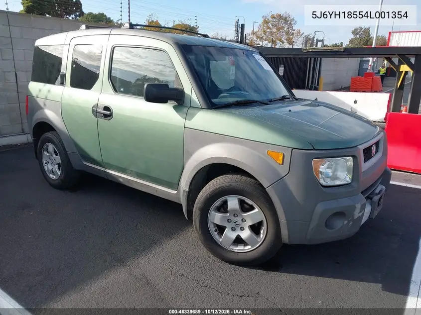 HONDA ELEMENT 2004, VIN 5J6YH18554L001354