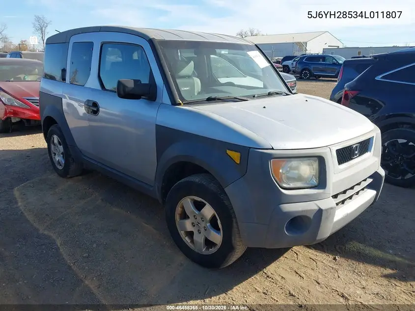 HONDA ELEMENT 2004, VIN 5J6YH28534L011807