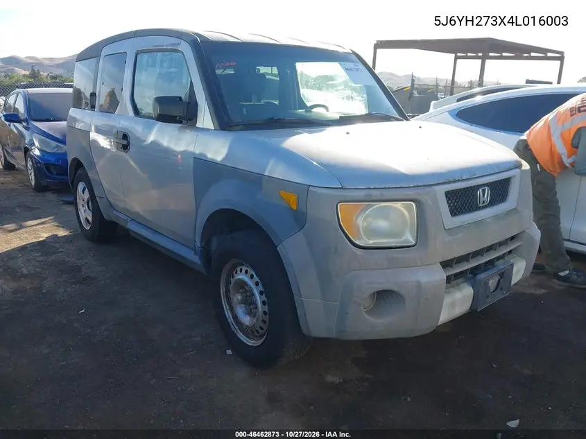 HONDA ELEMENT 2004, VIN 5J6YH273X4L016003