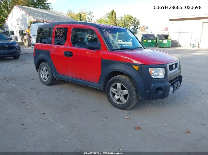 HONDA ELEMENT 2005, VIN 5J6YH28665L030698