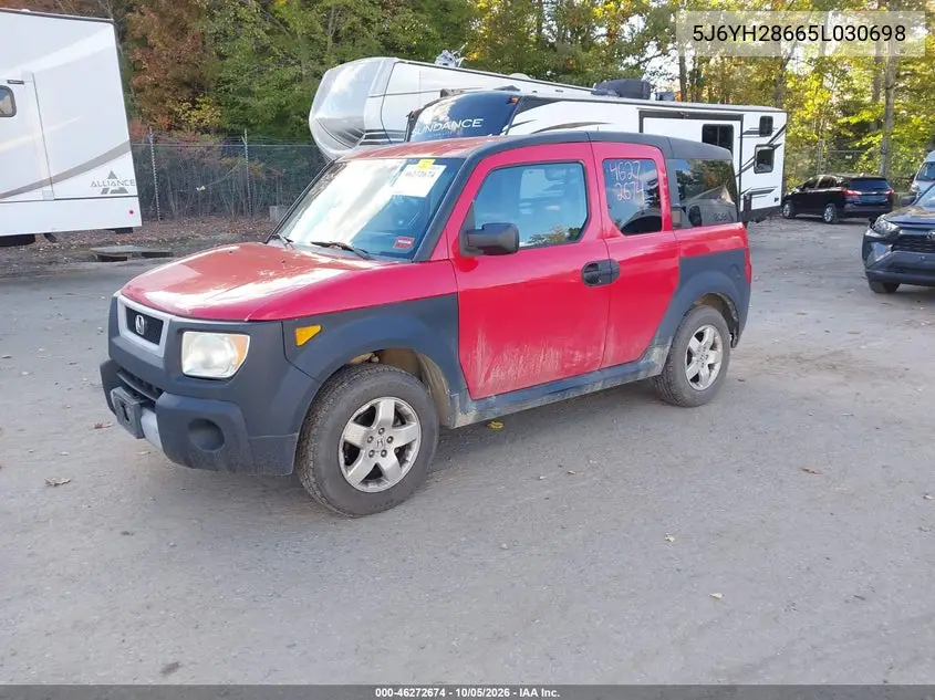 2005 HONDA ELEMENT VIN 5J6YH28665L030698 — фото 2