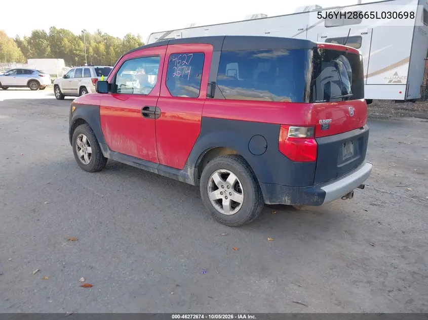 2005 HONDA ELEMENT VIN 5J6YH28665L030698 — фото 3