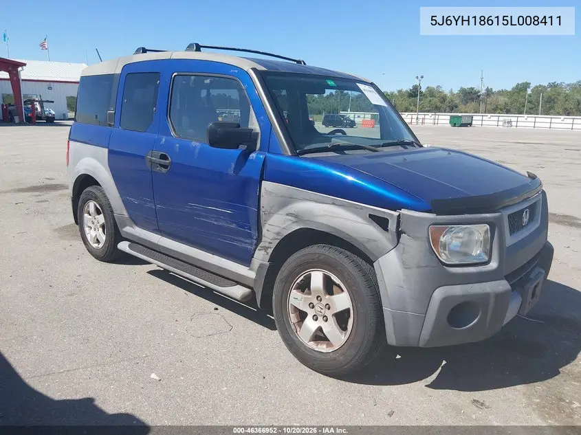 HONDA ELEMENT 2005, VIN 5J6YH18615L008411