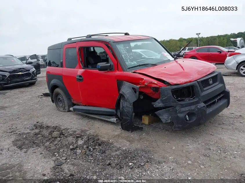HONDA ELEMENT 2006, VIN 5J6YH18646L008033