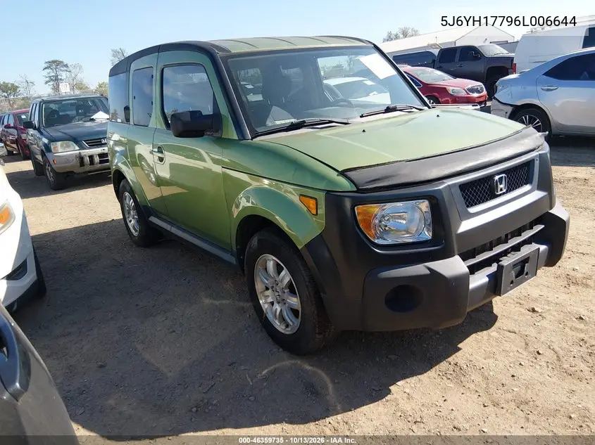 HONDA ELEMENT 2006, VIN 5J6YH17796L006644